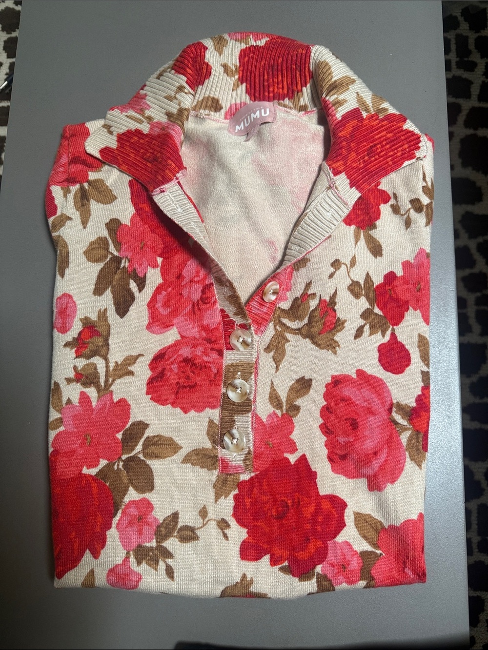 Show Me Your MuMu Floral Knit Mini Dress in Cream, Red, Pink NWOT